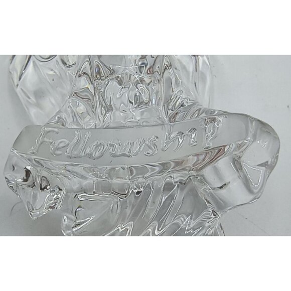 Waterford Crystal Angel Ornament With "Fellowship" Banner & Red Cord - Picture 2 of 5